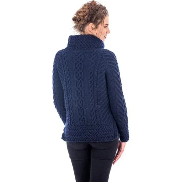 Sweater for Women - Made of 100% Merino Wool - Cable Knit Ladies Pullover
